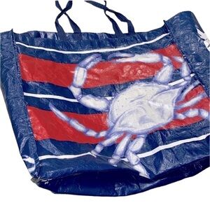 Tj maxx large reusable bag blue crab print